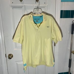 Vintage Orvis Polo Shirt L Fly Fishing Yellow